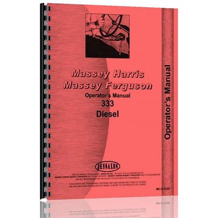 New Operator Manual Fits Massey Harris 333 Tractor (MH-O-333D) -  AFTERMARKET, RAP78598